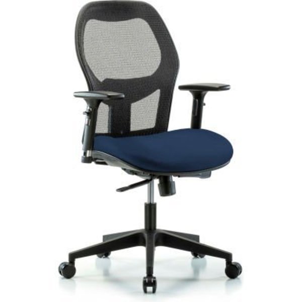 E Com Mesh Back Antibacterial Industrial Chair - Vinyl Seat - Sapphire Supernova EXE-MDHCH-RG-H0-A2-RC-8804